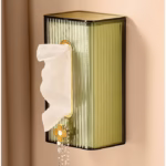 Cutie suport servetele eleganta Flippy, cu montare pe perete sau dulap, material plastic dur, 21.3 x 8.7 x 12 cm, verde - imagine 8