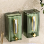 Cutie suport servetele eleganta Flippy, cu montare pe perete sau dulap, material plastic dur, 21.3 x 8.7 x 12 cm, verde - imagine 9
