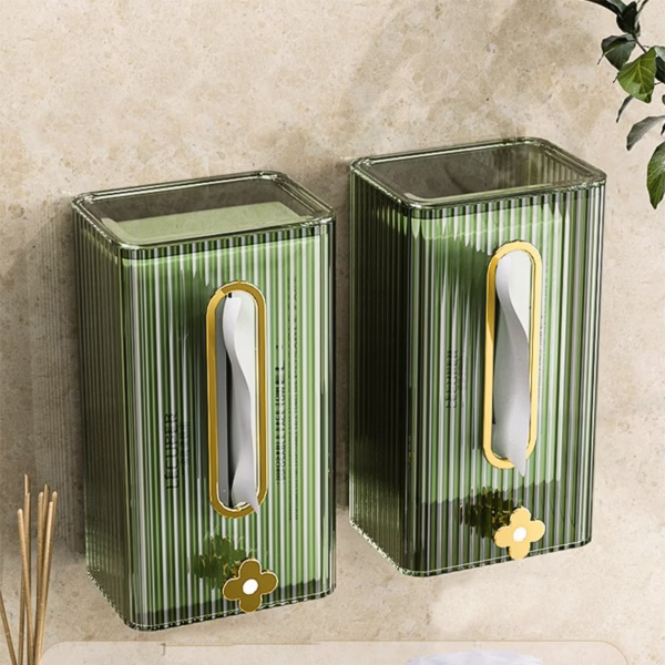 Cutie suport servetele eleganta Flippy, cu montare pe perete sau dulap, material plastic dur, 21.3 x 8.7 x 12 cm, verde - imagine 9
