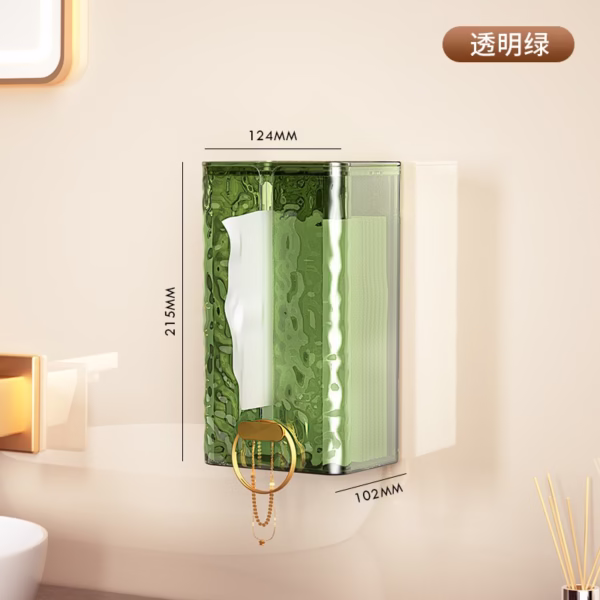 Cutie suport servetele eleganta Flippy, cu montare pe perete sau dulap, material plastic dur, 21.3 x 8.7 x 12 cm, verde - imagine 15