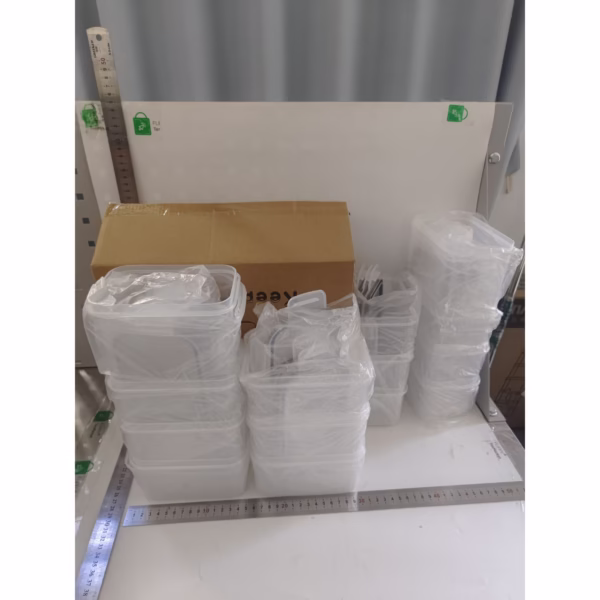 Cutii de depozitare alimente, Flippy, Set din 14 Cutii pentru Condimente, Cereale, Cutii pentru Bucatarie, din Plastic PP, Cutii Alimentare, Diferite Dimensiuni, Transparente - imagine 5