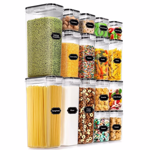 cutii-de-depozitare-alimente-flippy-set-din-16-cutii-pentru-condimente-cereale-cutii-pentru-bucatari-main-67f8aeeadb2f7 Cutii de depozitare alimente, Flippy, Set din 16 Cutii pentru Condimente, Cereale, Cutii pentru Bucatarie, din Plastic PP, Cutii Alimentare, Diferite Dimensiuni, Transparente - imagine 1