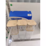 Cutii de Depozitare Alimente, Flippy, Set din 5 Cutii de tip Container, Cutii pentru Cereale, din Plastic, Capac din Bambuc, 1pc 0.5 l. 2pc 0.8 l, 2pc 1.2 l, 1pc 1.9 l,  Transparente - imagine 6