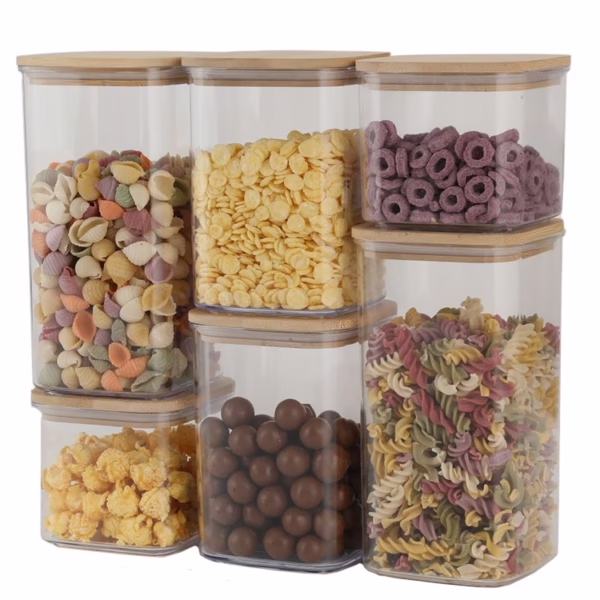 cutii-de-depozitare-alimente-flippy-set-din-6-cutii-de-tip-container-cutii-pentru-cereale-din-plasti-main-67fe0fccf005d Cutii de Depozitare Alimente, Flippy, Set din 6 Cutii de tip Container, Cutii pentru Cereale, din Plastic, Capac din Bambuc, 2pc 0.5 l. 2pc 0.8 l, 2pc 1.2 l, Transparente - imagine 1