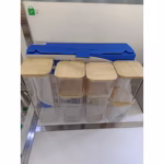 Cutii de Depozitare Alimente, Flippy, Set din 7 Cutii de tip Container, Cutii pentru Cereale, din Plastic, Capac din Bambuc, 2pc 0.5 l, 2pc 0.8 l, 2pc 1.2 l, 1pc 2.5 l, Transparente - imagine 4