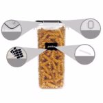 Cutii de depozitare alimente, Flippy, Set din 7 Cutii pentru Condimente, Cereale, Cutii pentru Bucatarie, din Plastic PP, Cutii Alimentare, Diferite Dimensiuni, Transparente - imagine 4