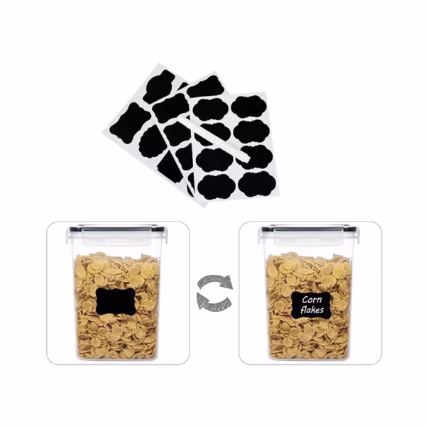 Cutii de depozitare alimente, Flippy, Set din 8 Cutii pentru Condimente, Cereale, Cutii pentru Bucatarie, din Plastic PP, Cutii Alimentare, Diferite Dimensiuni, Transparente - imagine 3