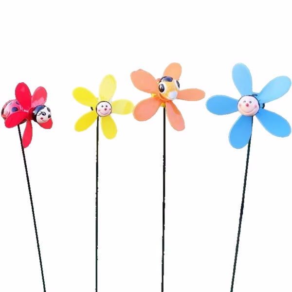 Set 4 Figurine, Decoratiuni de Gradina, Flippy, Tip Morisca de Vant, Model Insecte, 57 x 12 cm, Multicolor - imagine 1