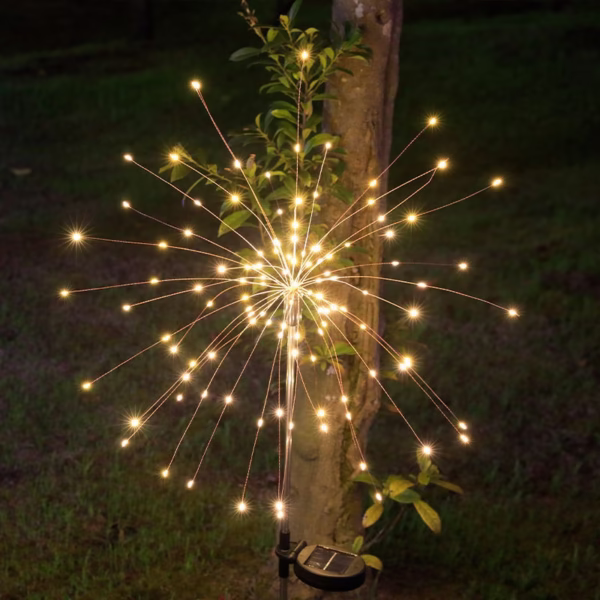 decoratiune-gradina-tip-fireworks-lumina-calda-sarma-de-cupru-incarcare-solara-120-leduri-55w-90-cm-main-687f4f5223db1 Lampa Solara, Flippy, Decor Gradina, Model Fireworks/Artificii, din Sarma de Cupru, 120 LED-uri, 55W, 90 cm, Alb Cald - imagine 1
