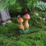 Decoratiune Ornament pentru Ghiveci, Flippy, Decoratiune pentru Gradina, Model 2 Ciuperci Rosii cu Tulpina Galbena, 3 x 4.4 cm, Galben - imagine 2