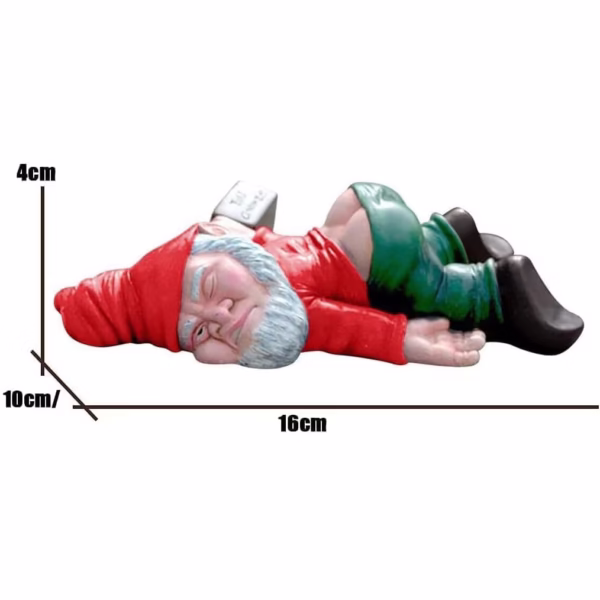 Decoratiune pentru Gradina, Flippy, Model Pitic de Gradina Beat, Statuie Amuzanta pentru Gradina, Decor pentru Gradina, Gnom Beat, 15 cm, Rosu - imagine 2