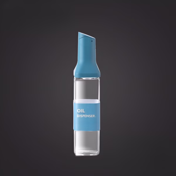 Dispenser pentru Ulei, Flippy, Deschidere si Inchidere Automata a Rezervorul, cu Inductie Gravitationala, 500 ml, 29.5x6x6 cm, Albastru - imagine 3