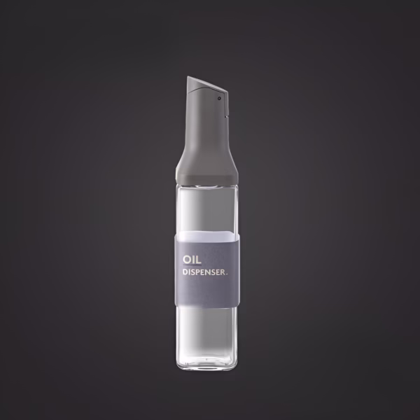 Dispenser pentru Ulei, Flippy, Deschidere si Inchidere Automata a Rezervorul, cu Inductie Gravitationala, 500 ml, 29.5x6x6 cm, Gri - imagine 3