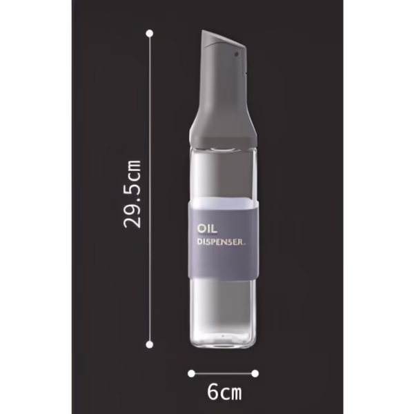 Dispenser pentru Ulei, Flippy, Deschidere si Inchidere Automata a Rezervorul, cu Inductie Gravitationala, 500 ml, 29.5x6x6 cm, Gri - imagine 11