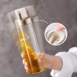 Dispenser pentru Ulei, Flippy, Deschidere si Inchidere Automata a Rezervorul, cu Inductie Gravitationala, 500 ml, 26.1x6.2x6.2cm, Gri - imagine 2
