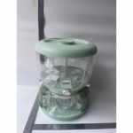 Dozator Etajat de Cereale Flippy, Rotativ 360, 6 Compartimente, Capacitate 10L, Cofraj Special pentru Oua, Vas pentru Scurgerea Cerealelor, 35x27.5 cm, Verde - imagine 13