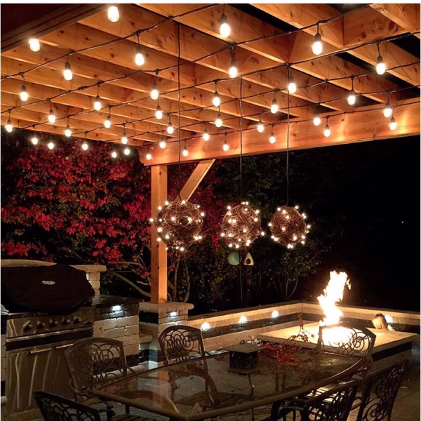 Ghirlanda Luminoasa, Flippy, cu Transformator, 10 m, 10 LED-uri Model Bulb, Interconectabila, IP44, Alb Cald - imagine 2