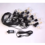 Ghirlanda Luminoasa, Flippy, cu Transformator, 10 m, 10 LED-uri Model Bulb, Interconectabila, IP44, Alb Cald - imagine 4