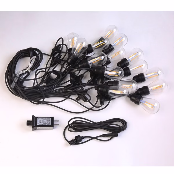 Ghirlanda Luminoasa, Flippy, cu Transformator, 10 m, 10 LED-uri Model Bulb, Interconectabila, IP44, Alb Cald - imagine 4