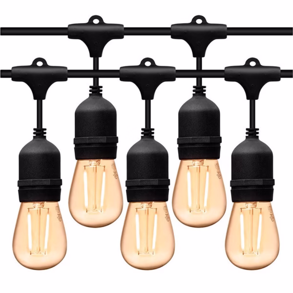 Ghirlanda Luminoasa, Flippy, cu Transformator, 10 m, 10 LED-uri Model Bulb, Interconectabila, IP44, Alb Cald - imagine 6