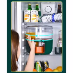 Dozator de apa Flippy, 3 compartimente rotative, capacitate mare de 6l, verde - imagine 13