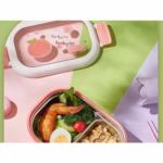 Cutie pentru Pranz sau Gustari, Flippy, cu Doua Compartimente, pentru Copii si Adulti, Etansare, PP, Perfect pentru Scoala si Birou, 1000 mL, 22.5x14.5x8 cm, Roz - imagine 2