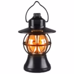 Lampă de Camping Retro Brico360, Felinar Vintage LED, Acumulator 1200mAh, Intensitate Reglabilă, 3 Moduri Lumină, Negru - imagine 9