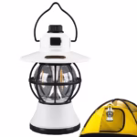 Lampă de Camping Retro Brico360, Felinar Vintage LED, Acumulator 1200mAh, Intensitate Reglabilă, 3 Moduri Lumină, Alb - imagine 4