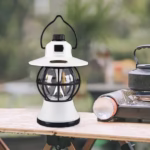 Lampă de Camping Retro Brico360, Felinar Vintage LED, Acumulator 1200mAh, Intensitate Reglabilă, 3 Moduri Lumină, Alb - imagine 8