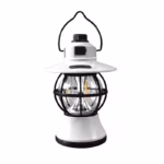 Lampă de Camping Retro Brico360, Felinar Vintage LED, Acumulator 1200mAh, Intensitate Reglabilă, 3 Moduri Lumină, Alb