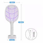Lampa Electrica Impotriva Tantarilor, Flippy, 43 x 18 x 9.2 cm, Reincarcabila cu Cablu USB Inclus, Plasa din Aluminum Alb - imagine 3