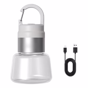 Lampa Portabila, Flippy, de Voiaj/Camping, Incarcare USB, IPX5, LED RGB, din ABS, 300 mAh, 10 x 5.5 x 5.5 cm, Alb