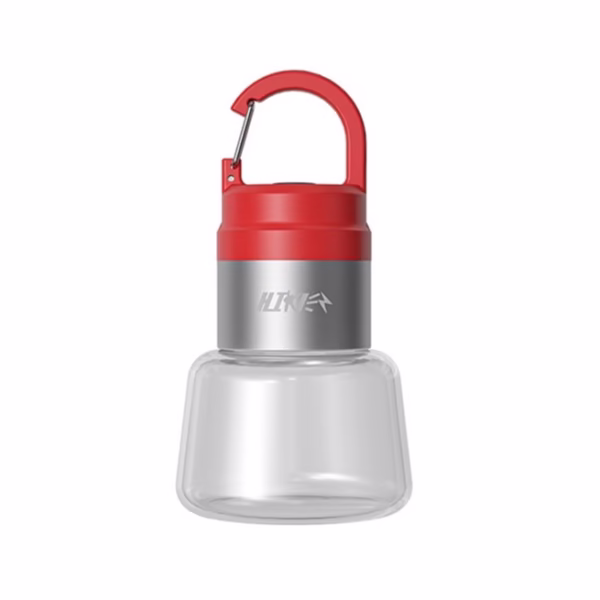 Lampa Portabila, Flippy, de Voiaj/Camping, Incarcare USB, IPX5, LED RGB, din ABS, 300 mAh, 10 x 5.5 x 5.5 cm, Rosu - imagine 2