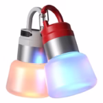 Lampa Portabila, Flippy, de Voiaj/Camping, Incarcare USB, IPX5, LED RGB, din ABS, 300 mAh, 10 x 5.5 x 5.5 cm, Rosu - imagine 4
