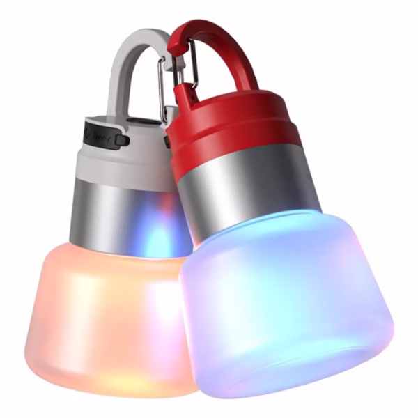 Lampa Portabila, Flippy, de Voiaj/Camping, Incarcare USB, IPX5, LED RGB, din ABS, 300 mAh, 10 x 5.5 x 5.5 cm, Verde - imagine 4