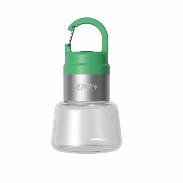 Lampa Portabila, Flippy, de Voiaj/Camping, Incarcare USB, IPX5, LED RGB, din ABS, 300 mAh, 10 x 5.5 x 5.5 cm, Verde - imagine 3