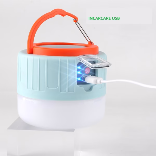 Lampa Portabila, Flippy, Incarcare Solara + USB, Afisaj Inteligent al Bateriei, Raza de Actiune 32 mp, 6x9x11 cm, 3 Moduri, Alb - imagine 5