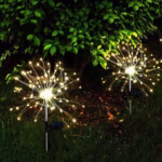 Lampa Solara, Flippy, Decor Gradina, Model Fireworks/Artificii, din Sarma de Cupru, 120 LED-uri, 55W, 90 cm, Alb Cald - imagine 7