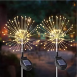 Lampa Solara, Flippy, Decor Gradina, Model Fireworks/Artificii, din Sarma de Cupru, 120 LED-uri, 55W, 90 cm, Alb Cald - imagine 8