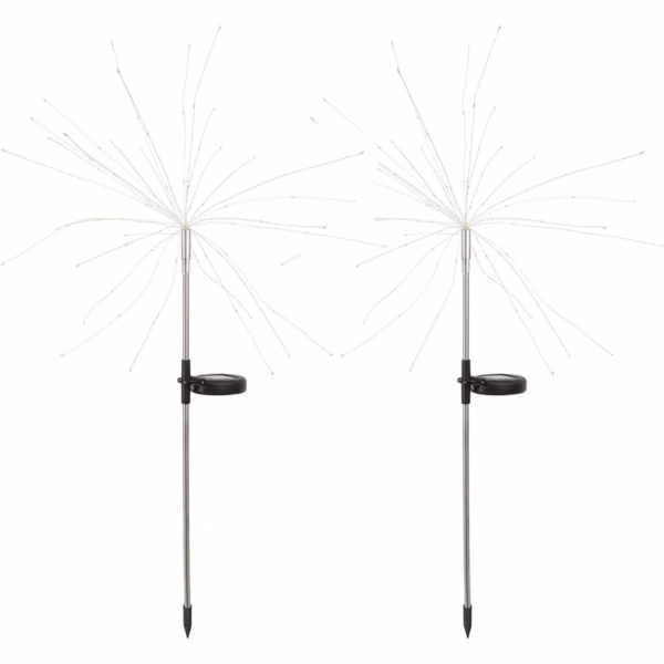 Lampa Solara, Flippy, Decor Gradina, Model Fireworks/Artificii, din Sarma de Cupru, 120 LED-uri, 55W, 90 cm, Alb Cald - imagine 9