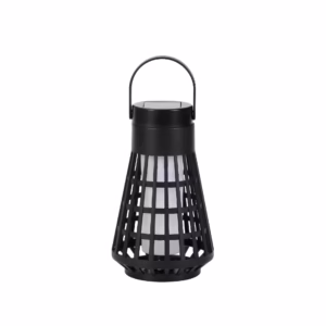 Lampa Solara pentru Gradina, Flippy, Reincarcabila de la Soare, Model Felinar, Portabila cu Picior, Lumina Calda, 12 cm, Negru