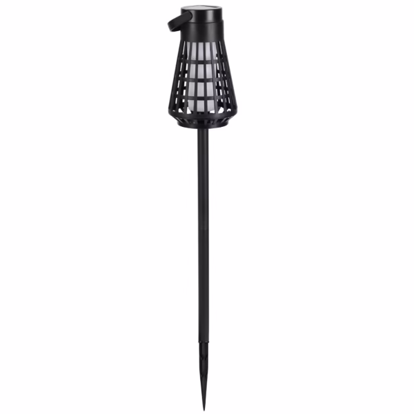 Lampa Solara pentru Gradina, Flippy, Reincarcabila de la Soare, Model Felinar, Portabila cu Picior, Lumina Calda, 12 cm, Negru - imagine 4