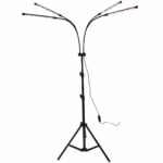 Lampa UV pentru cresterea plantelor, Flippy, 4 capete, putere 30W, 108 LED-uri Lampa cu lumina Ultra-Violet, Lampa cu Picior Ajustabil pana la 2 m, Lumina UV Alb Rece