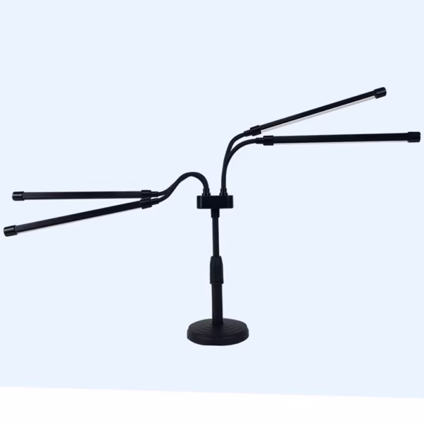 Lampa UV pentru cresterea plantelor, Flippy, conectare la retea, 20W, 4 capete, 72 LED-uri, ajustabila pana la 66.5 cm, Lumina Alb Mov  - imagine 3