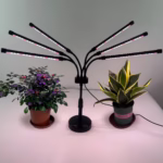 Lampa UV pentru cresterea plantelor, Flippy, conectare la retea, 30W, 6 capete, 108 LED-uri, ajustabila pana la 68.5 cm, Lumina Alb Mov - imagine 2