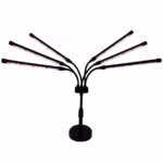 Lampa UV pentru cresterea plantelor, Flippy, conectare la retea, 30W, 6 capete, 108 LED-uri, ajustabila pana la 68.5 cm, Lumina Alb Mov
