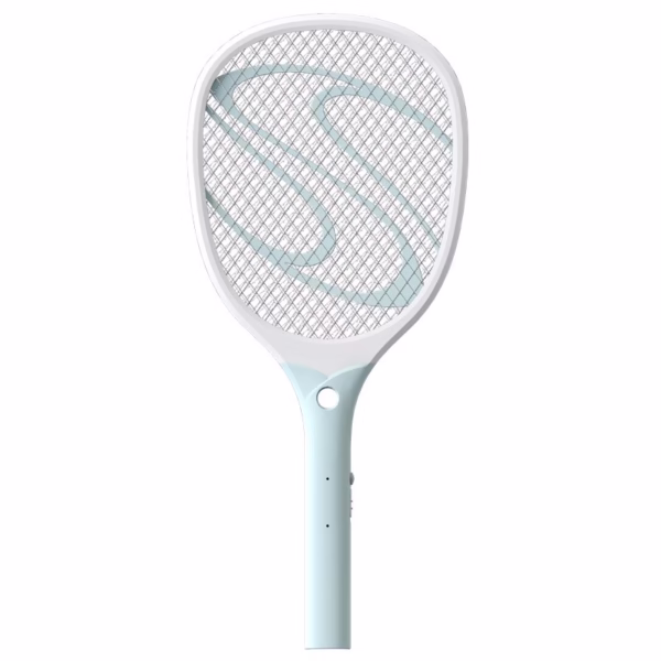 Paleta Electrica pentru Tantari, Muste sau Insecte LED, Flippy, Reincarcabila, Incarcare USB, Plastic, Casa si Gradina, Anti-insecte, Alb-Albastru - imagine 1