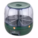Dozator de cereale Flippy, rotativ 360, 6 compartimente, capacitate 6 L, rezistent la umezeala, inchidere etansa, verde - imagine 14