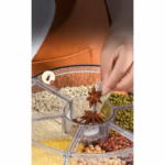 Dozator de cereale Flippy, rotativ 360, 6 compartimente, capacitate 3 L, rezistent la umezeala, inchidere etansa, verde inchis - imagine 21