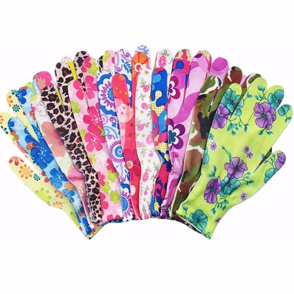 Manusi de Gradinarit, Flippy, din Nailon, Marime Universala 20 cm, Model Inflorat, Antiderapante, Multicolor - imagine 1